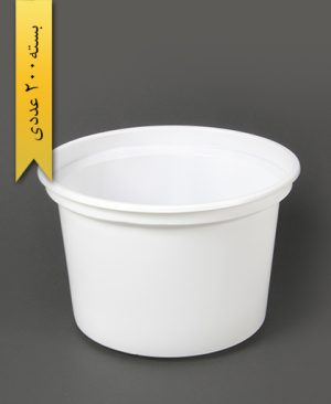 سطل ماستی شیری 2500cc pp - سطل یکبار مصرف احدی