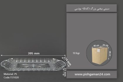 سینی بیضی بزرگ - ظروف یکبار مصرف یونسی پلاست