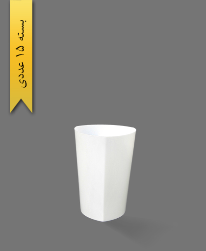 لیوان 220cc لونا سفید سه گوش - ظروف یکبار مصرف کوش