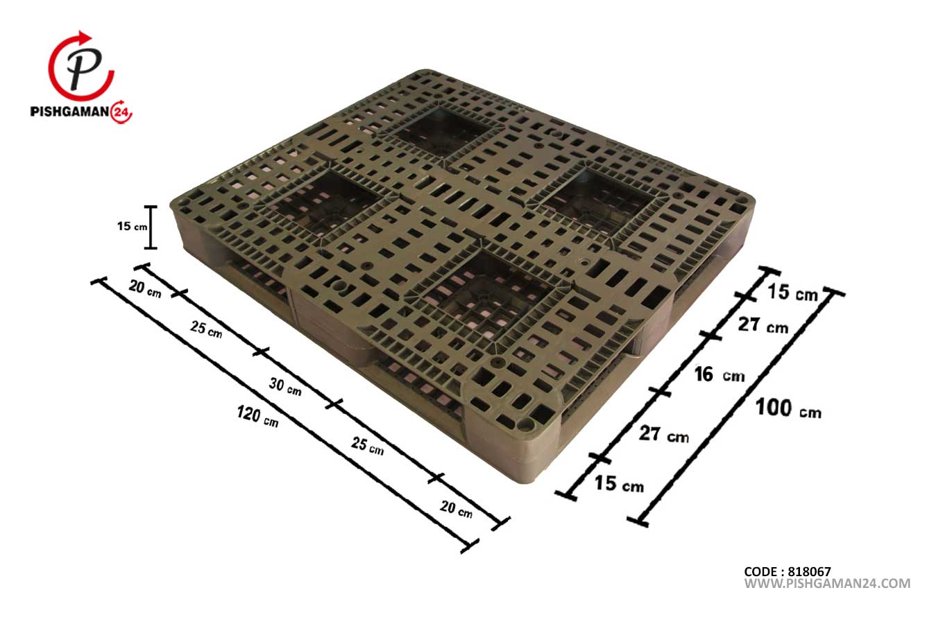 پالت 100 × 120 کد 127 - مصنوعات پلاستیکی سبلان پلاستیک