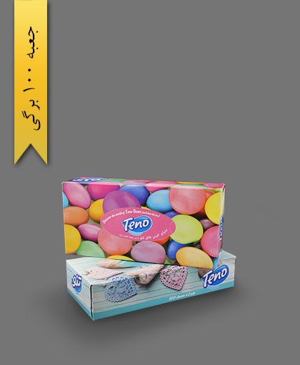 دستمال جعبه‌ای 100 برگ دولا - محصولات یکبار مصرف تنو