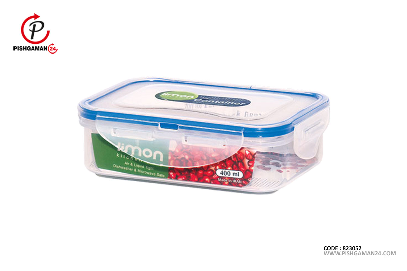 ظرف فریزری 400ml مستطیل کد 802 - لیمون