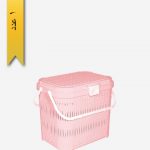 سبد پیک نیک بلند درب دار طرح بامبو کد 1548 - لیمون