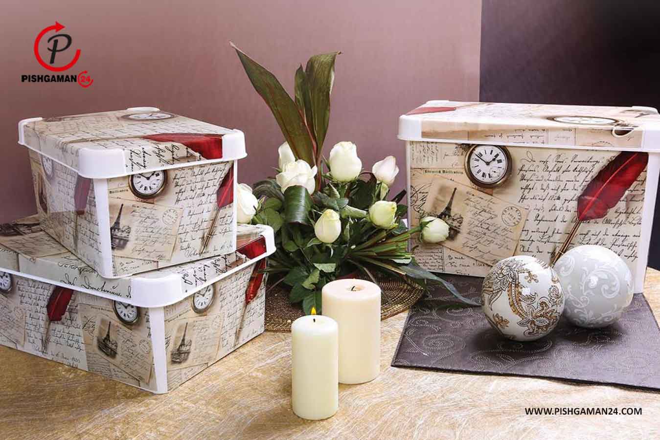 جعبه و باکس همه کاره بزرگ چاپدار کد 44605 - لیمون