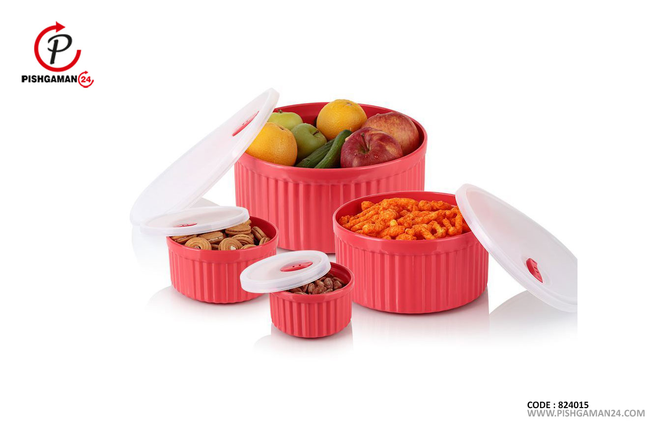 ست کاسه درب دار هاشوردار کد 32171 - زیبا