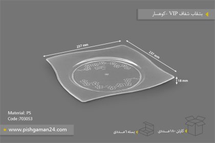 بشقاب VIP شفاف - ظروف یکبار مصرف کوهسار