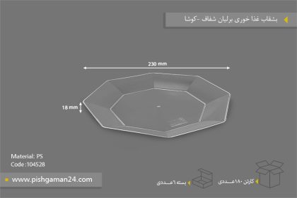 بشقاب غذا خوری برلیان شفاف - ظروف یکبار مصرف کوشا