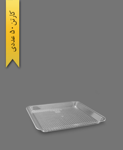 سینی مربع درنیکا شفاف کد S1 - ظروف یکبار مصرف کوشا
