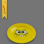 بشقاب کیک خوری گرد تم تولد باب اسفنجی - ظروف یکبار مصرف کوشا