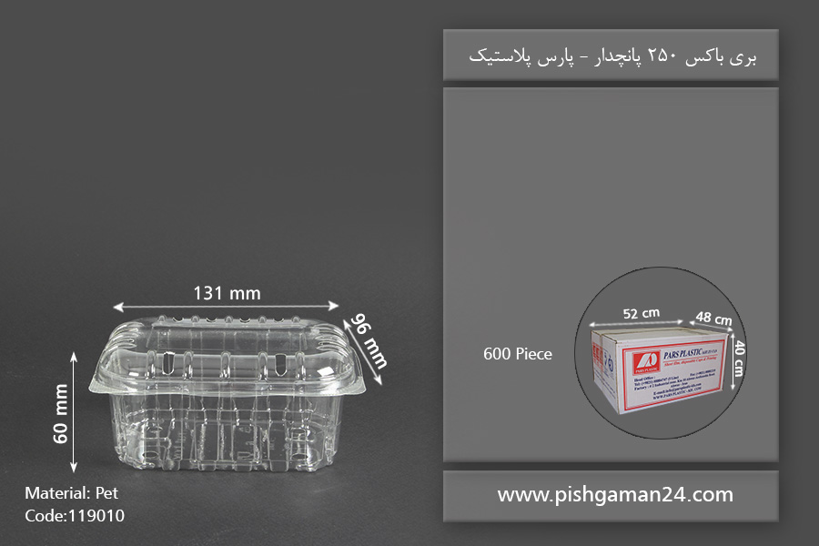 بری باکس 250 پانچدار - ظروف یکبار مصرف پارس پلاستیک