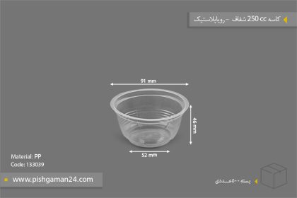 کاسه 250cc شفاف - ظروف یکبار مصرف رویا پلاستیک
