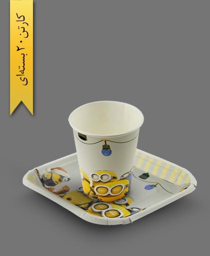 ست پیش دستی و لیوان کاغذی - ظرف یکبار مصرف بلوط سبز