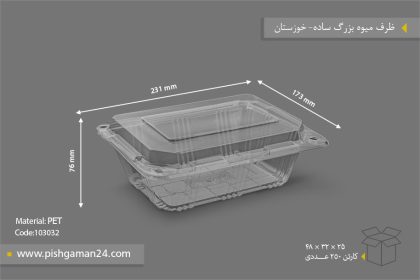 ظرف میوه بزرگ ساده - ظروف یکبار مصرف صنایع پلاستیک خوزستان