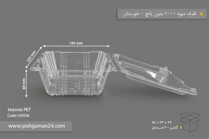 ظرف میوه بدون پانچ 1000 - ظروف یکبار مصرف صنایع پلاستیک خوزستان