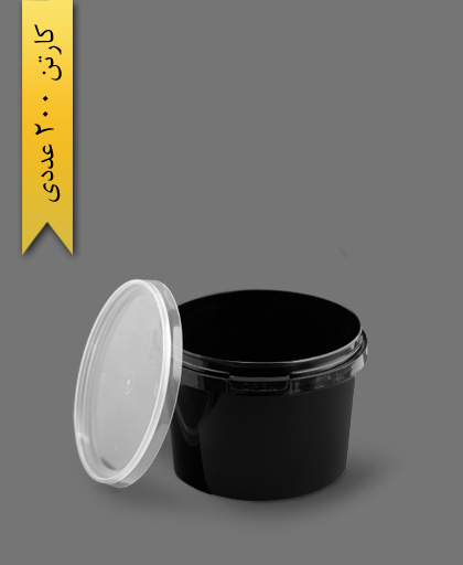 سطل B610 با درب مشکی - ظروف یکبار مصرف طب پلاستیک