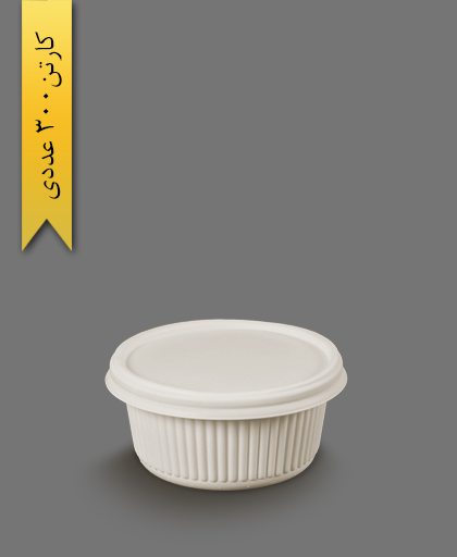 کاسه گیاهی خورشتی 300 با درب - ظروف گیاهی یکبار مصرف آملون